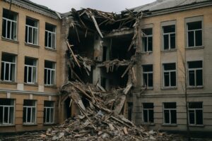 Внаслідок ворожого обстрілу в Полтаві пошкоджено один із навчальних закладів