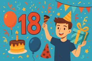 Хлопець отримує привітання з 18-річчям — листівки і побажання