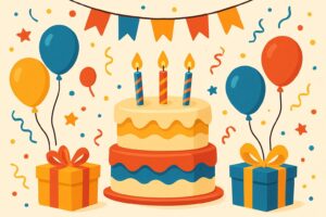 Happy Birthday листівка з привітанням англійською мовою