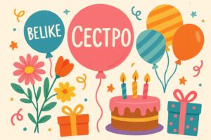 Велике красиве привітання з днем народження для сестри з квітами