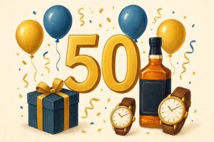 чоловік отримує привітання з ювілеєм 50 років