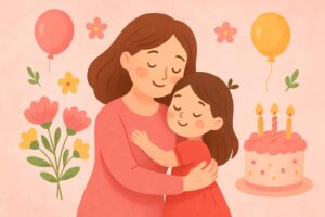 Відкритка з Днем народження для мами з ніжним дизайном