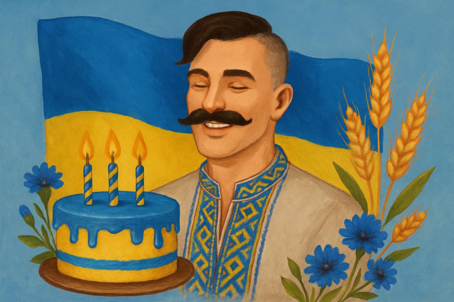 Патріотичне привітання з днем народження для мужчини у національному стилі