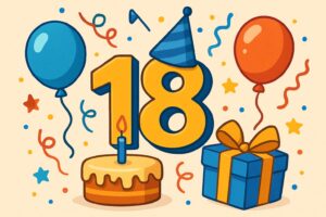 Хлопець святкує 18 років і отримує привітання