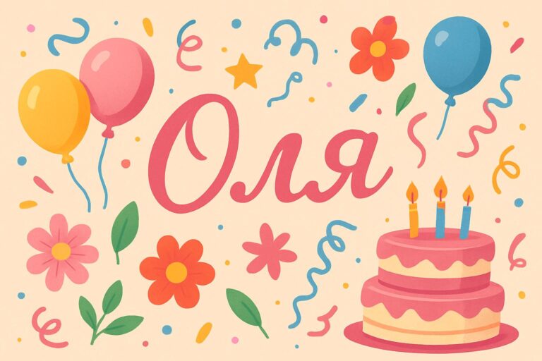 Вітальна листівка з днем народження Оля: креативні ідеї та авторські привітання