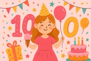 Дівчинка 10 років отримує подарунок і теплі привітання