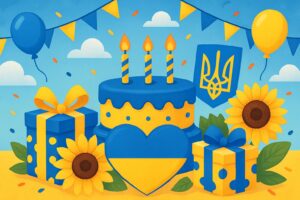 Патріотичне вітання з днем народження у національному стилі