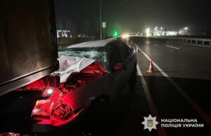 Біля Решетилівки легковик зіткнувся з припаркованою на узбіччі вантажівкою