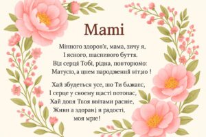 Зворушливий вірш мамі на день народження — квіти та листівка