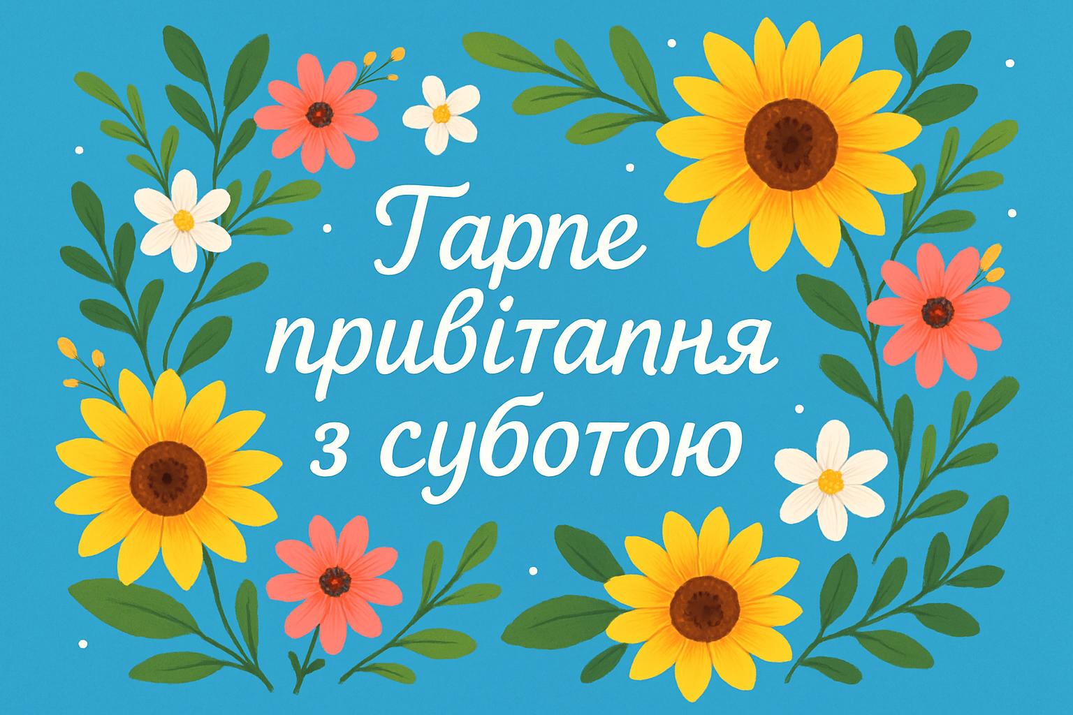 Гарне привітання з суботою — листівка з теплими словами