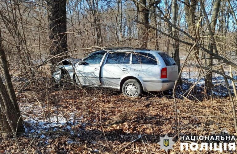 Автомобіль зіткнувся з деревом у Полтаві: у ДТП постраждали двоє людей