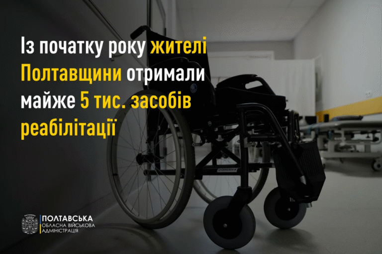 На Полтавщині з початку 2024 року люди з інвалідністю отримали майже 5 тисяч засобів реабілітації